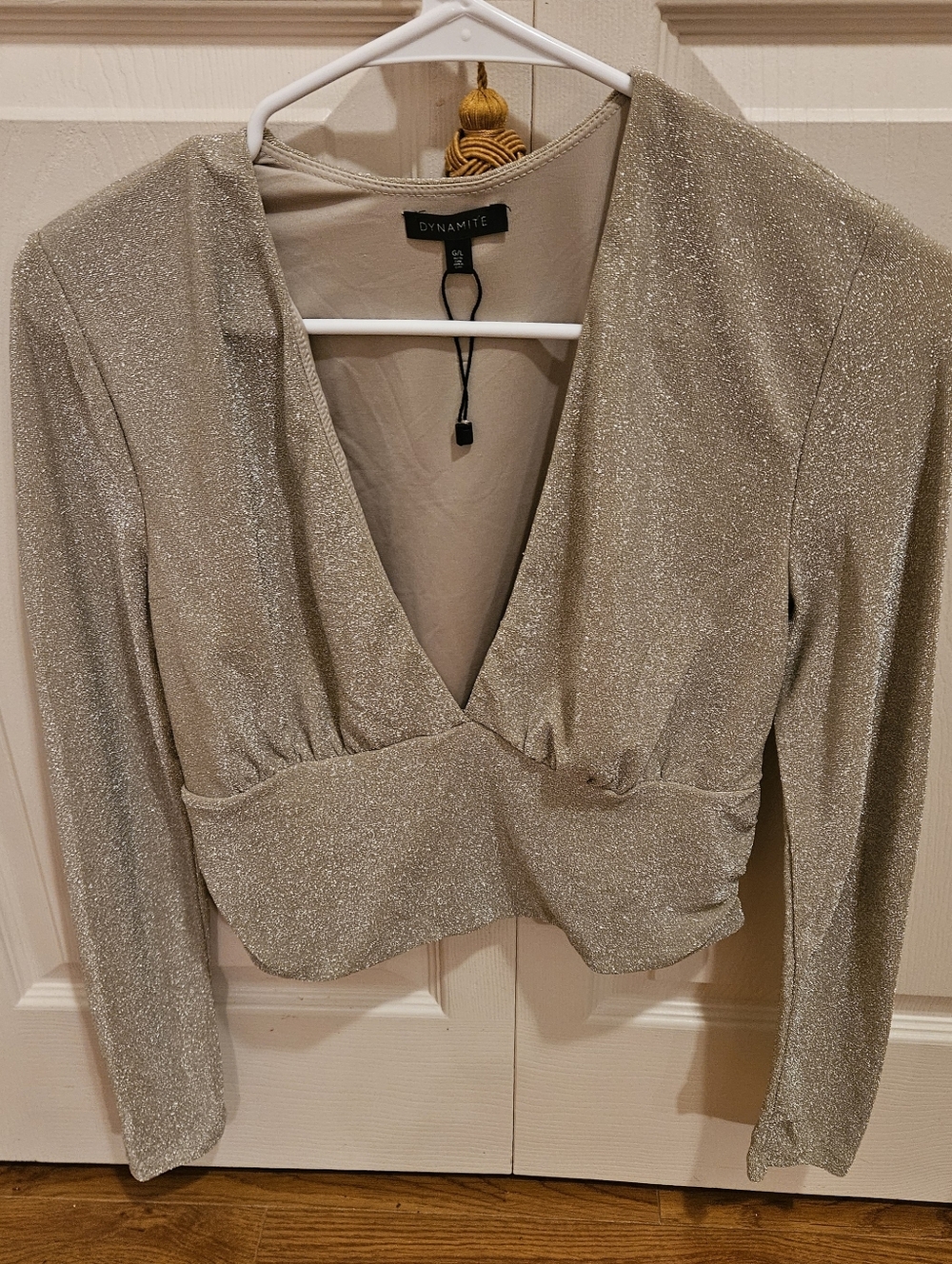 Dynanite Sparkly Gold Cropped Top, NWOT